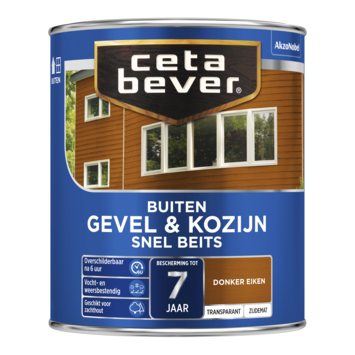 CetaBever Snelbeits Gevel & Kozijn zijdemat transparant donker eiken 750 ml