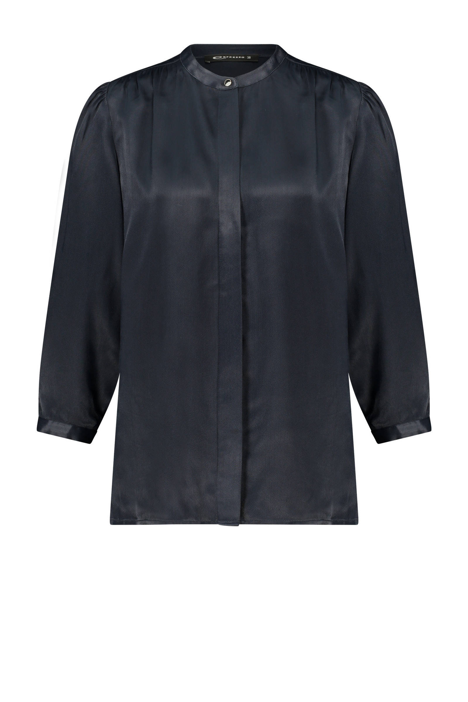 Expresso satijnen blouse donkerblauw