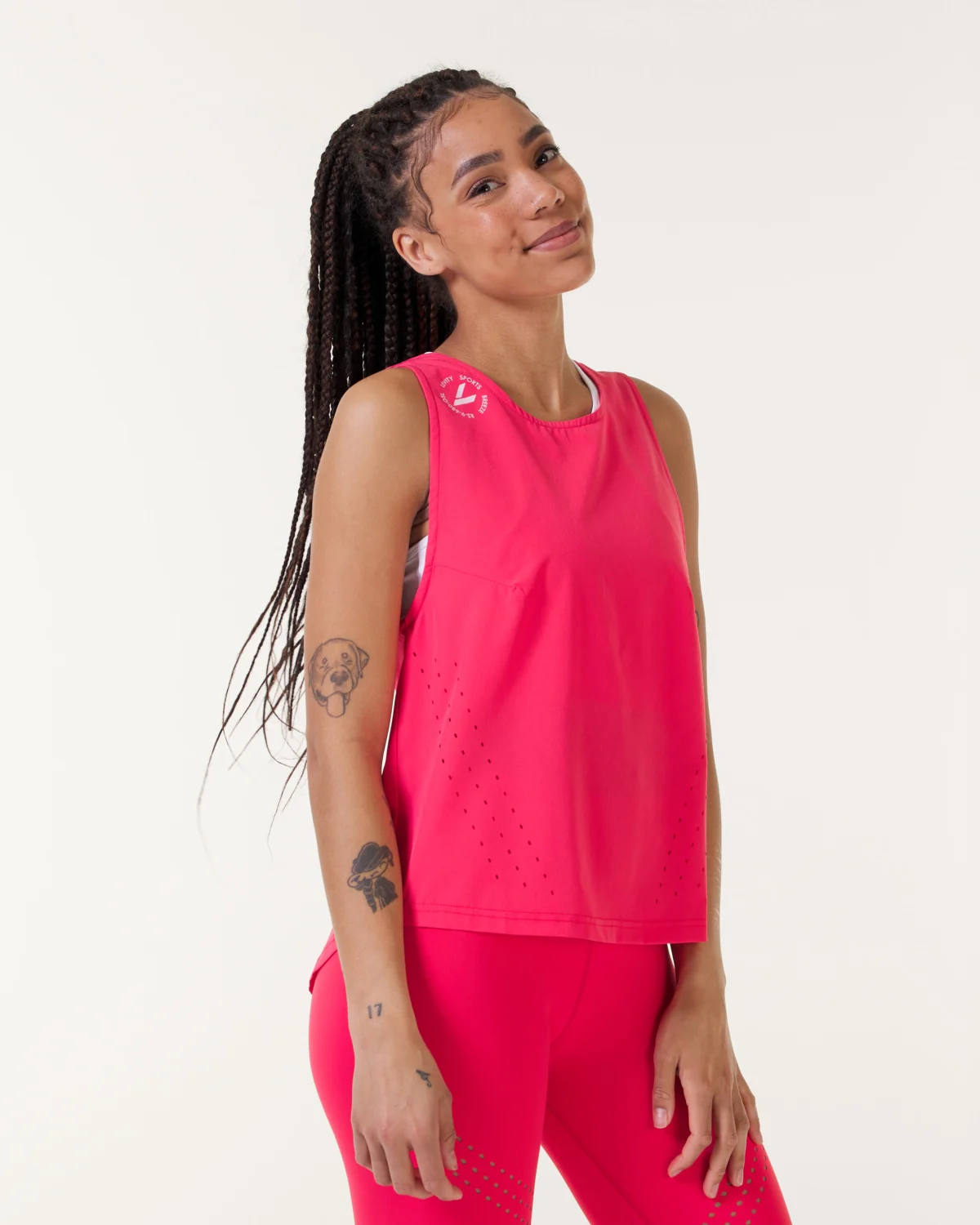 LEVITY Breeze Lasercut Tank Red Geranium