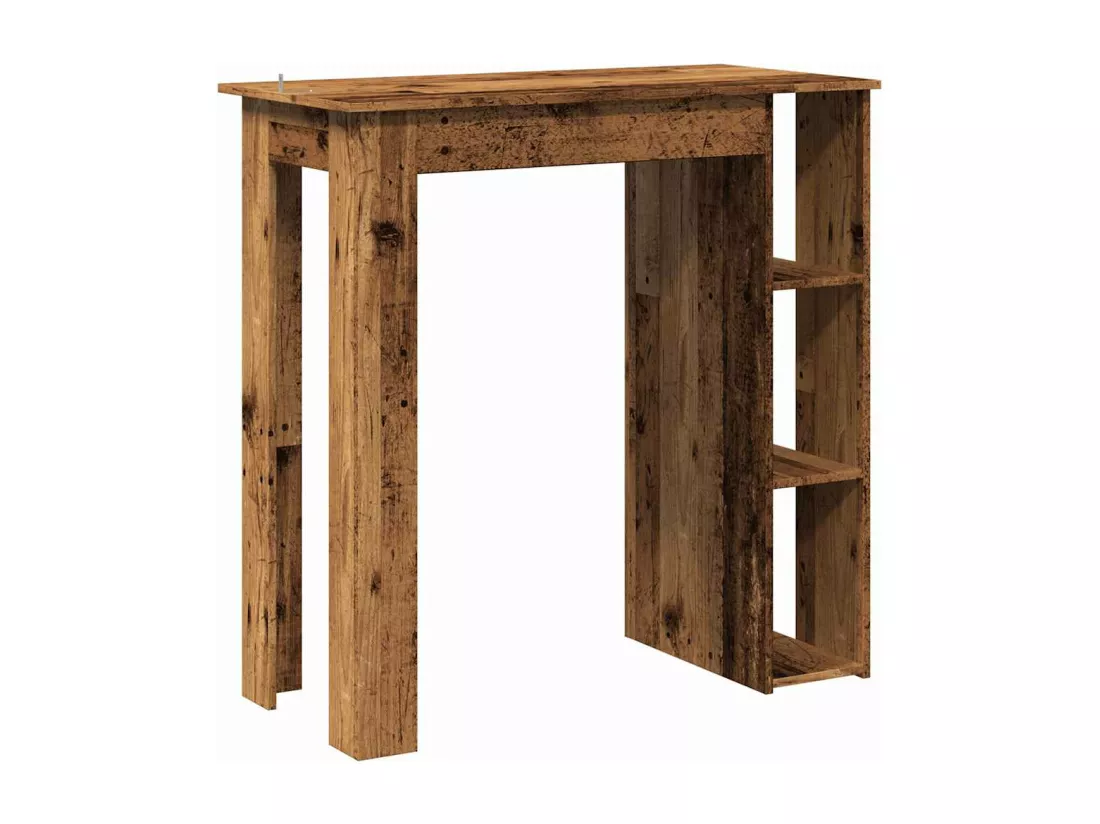 Table de bar avec étagère vieux bois bois d'ingénierie
