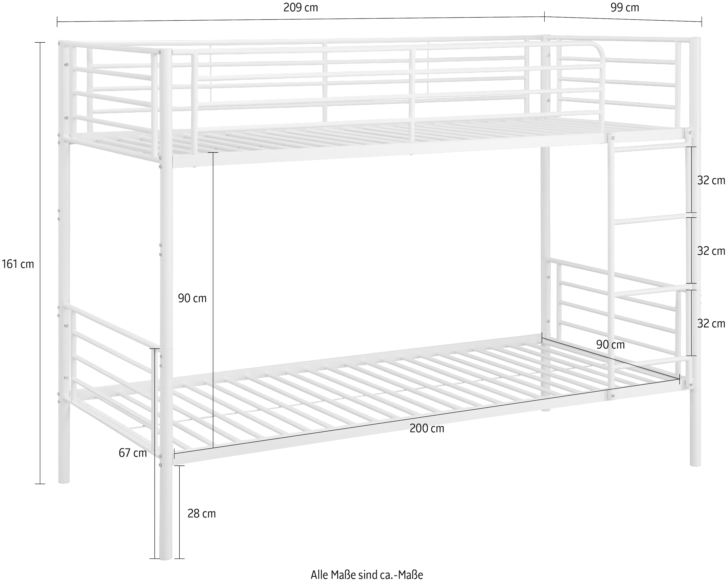 ATLANTIC home collection Etagenbett »Adam« teilbar zu zwei Einzelbetten