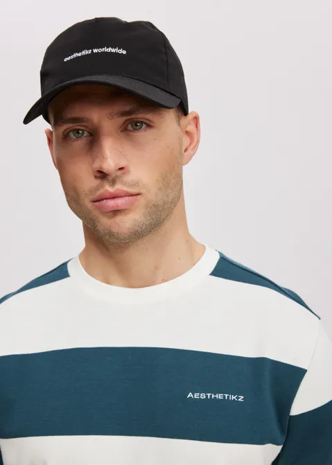 T-shirt met strepen blauw (PETROL)