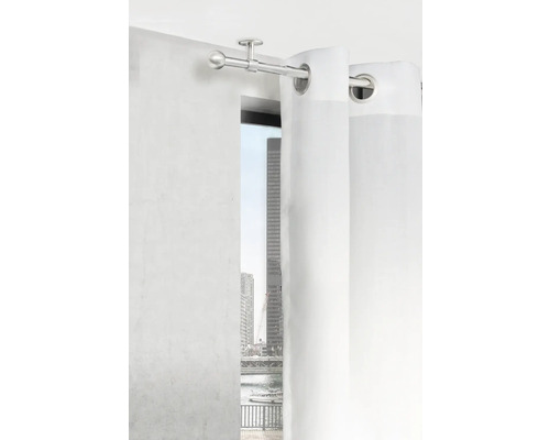 Uitschuifbare gordijnroedeset, 2-in-1, RVS-look, 120-210 cm, Ø 16/19 mm