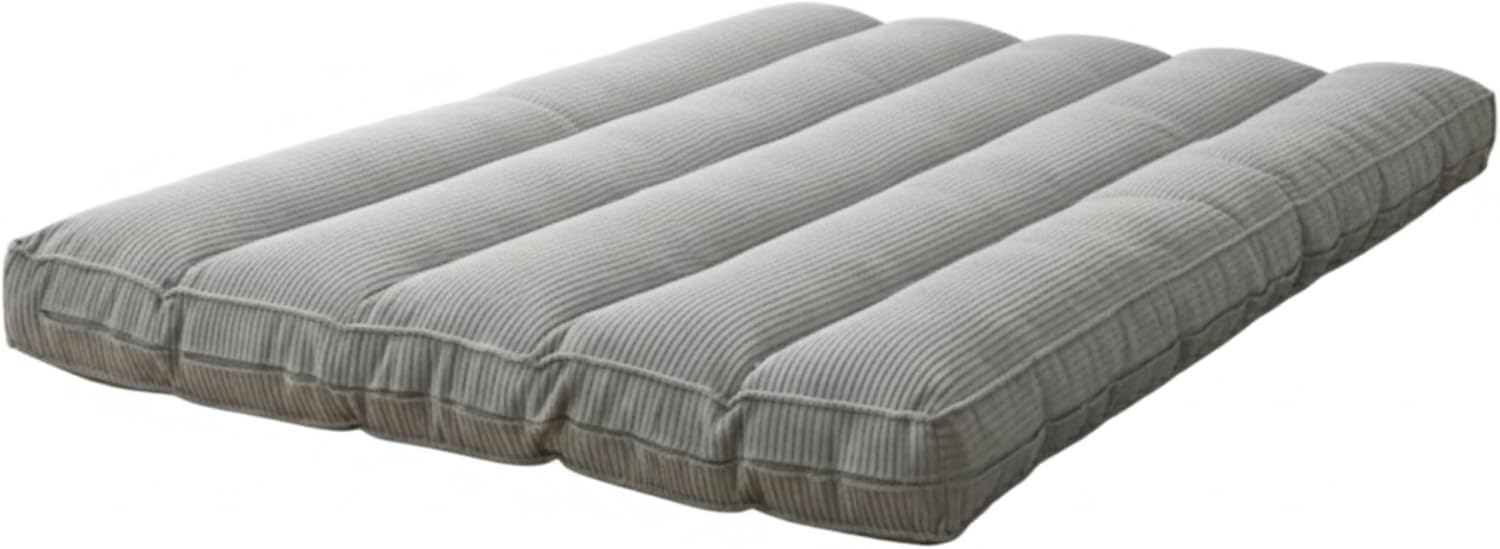 bananair Futon für 2 Personen - Dick & Bequem, Waschbarer Bezug, Ideal als Klappbare Bodenmatratze - Japanische Matratze, Aufbewahrungsgurt Enthalten (140 × 190 cm, Hellgrau)