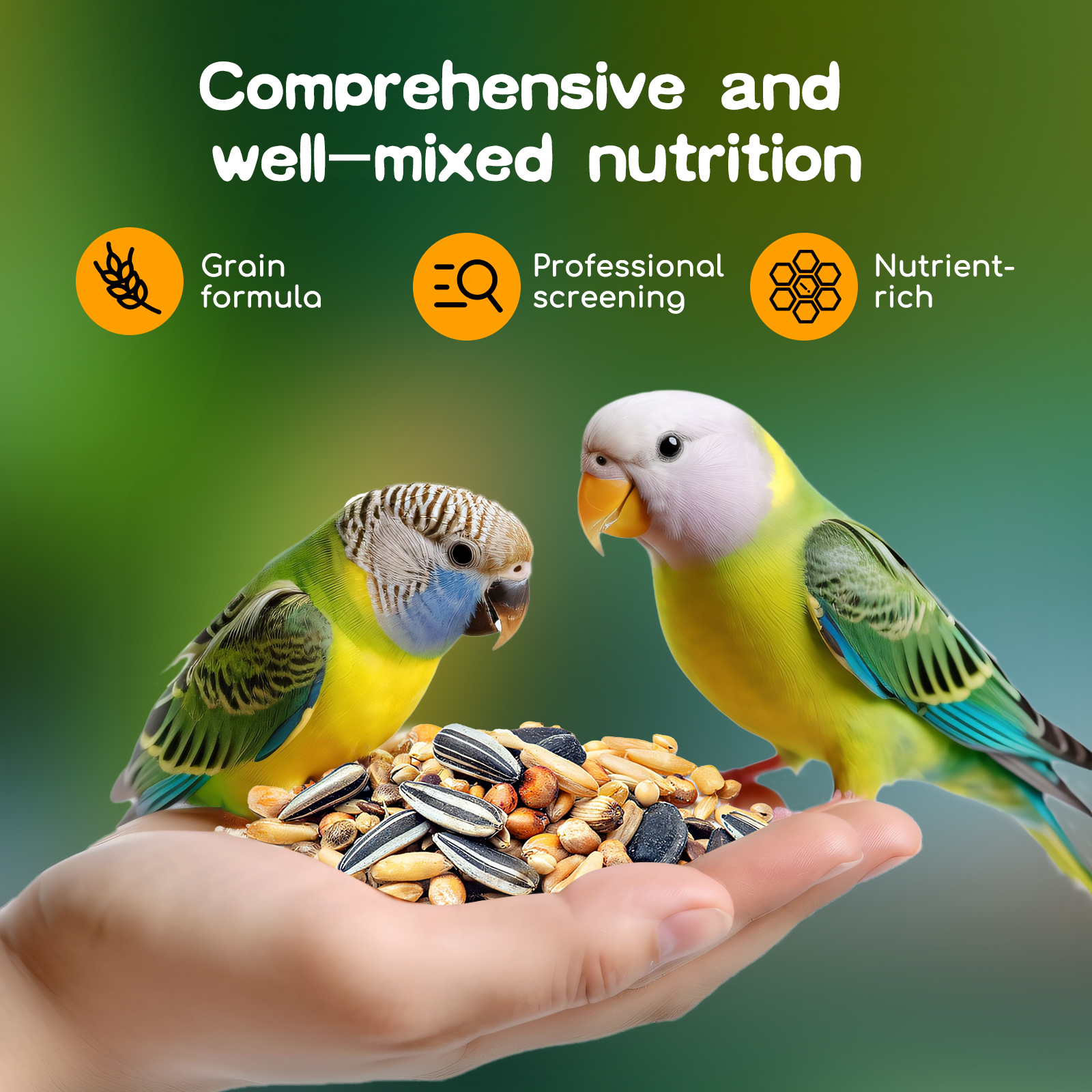 Nobleza - (900g) Alimento completo para periquitos, alimento premium para pássaros, saudável e saboroso.