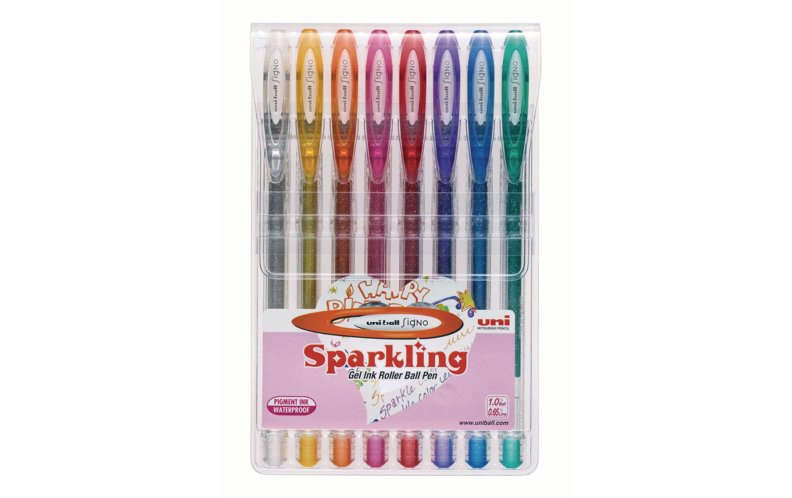 Gelschreiber Uniball Signo Gel-Ink Sparkling 1 mm, 8 StückGlitzerstifte