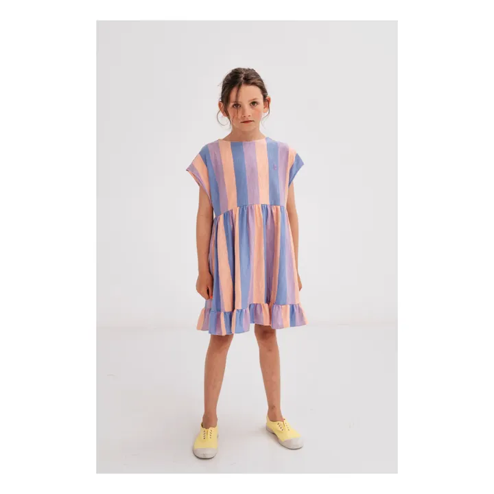 Repose AMS Robe Coton Bio Rayée | Rose pêche