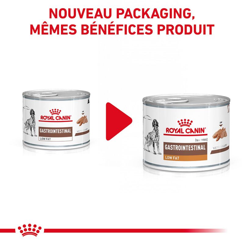 Royal Canin Veterinary Canine Gastrointestinal Low Fat en mousse