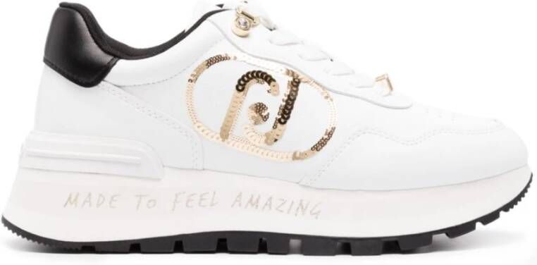 Liu Jo Witte Sneakers Geweldig 20 Spreading Tumbled SP White Dames