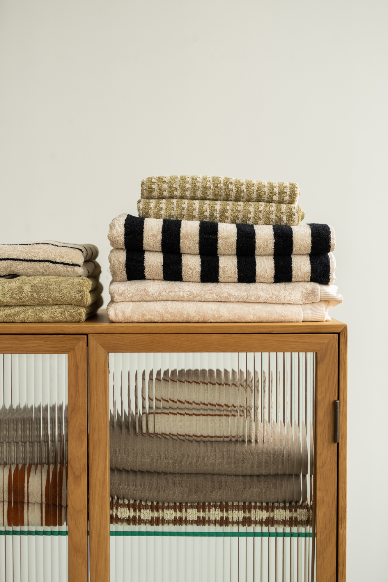 Handdoek Sannah beige 50x100 cm - set van 8
