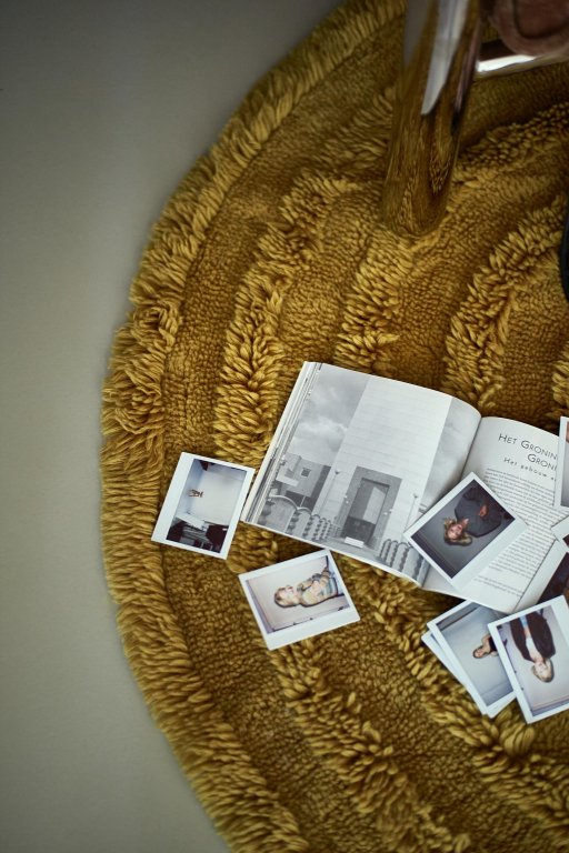 HKliving Round Woolen vloerkleed Ø150 crème