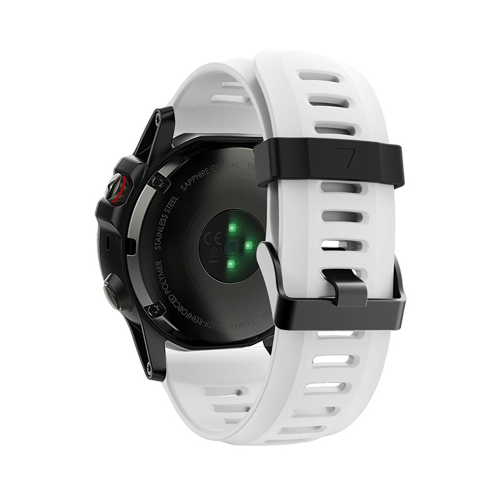 Garmin Fenix 5X / 5X Plus / 3 / 3 HR / 3 Sapphire / D2 Bravo / Quatix 3 / Descent Mk1 Sport Armband aus Silikon (Gelenkumfang 153-241 mm) - Weiss