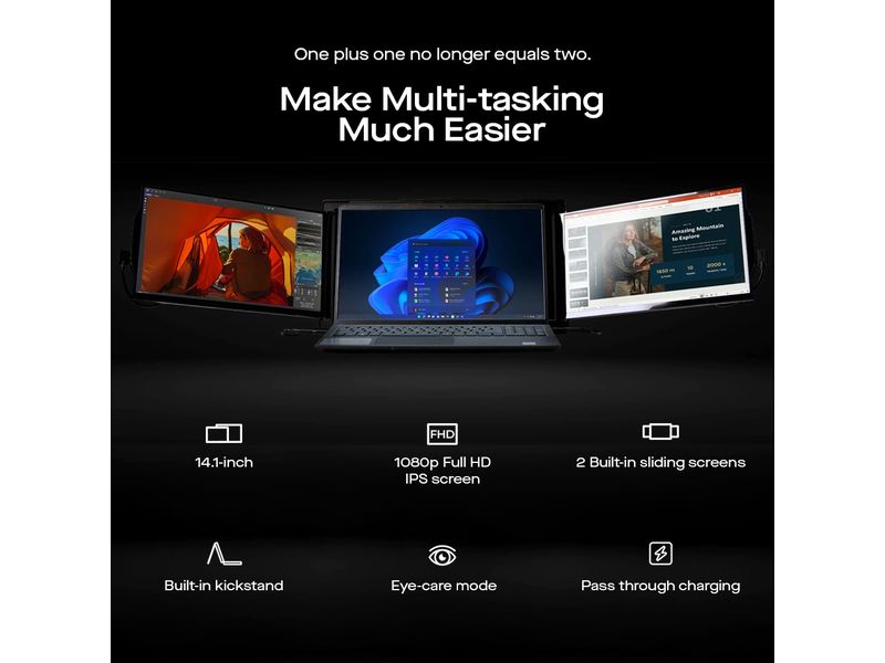 Mobile Pixels Monitor Trio Max (Tri-Screen) 14.1'' Dual-Screen für Laptop Monitore 15-17.3''