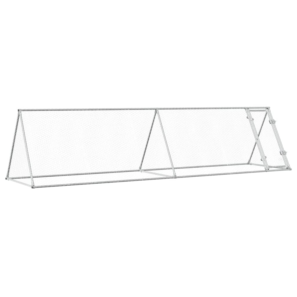Gaiola para galinhas vidaXL, aço galvanizado, prata, 200x105x91 cm