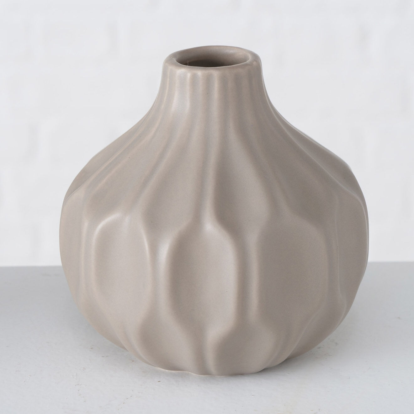 Boltze 2 Vases Lenja beiges - D.11xH.11 cm