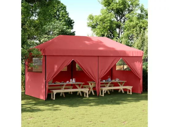 Tente de réception pliable escamotable avec 4 parois latérales