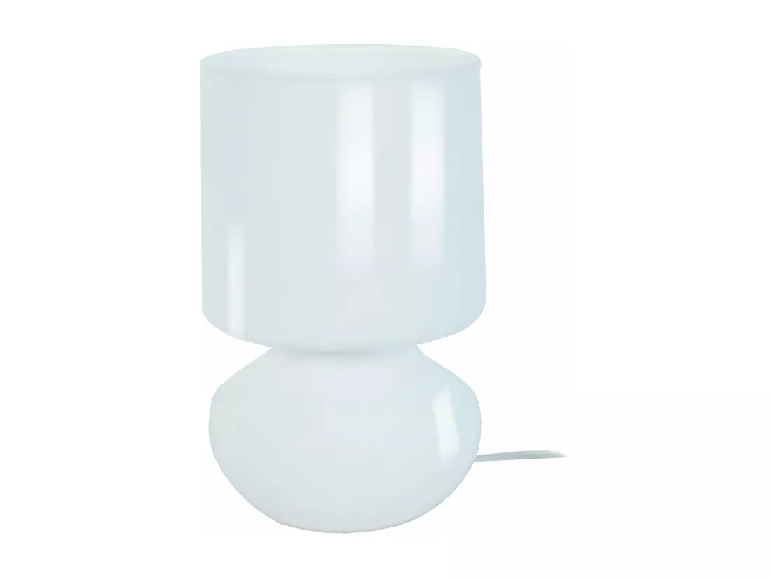 Lampe de chevet verre opale 24 cm.