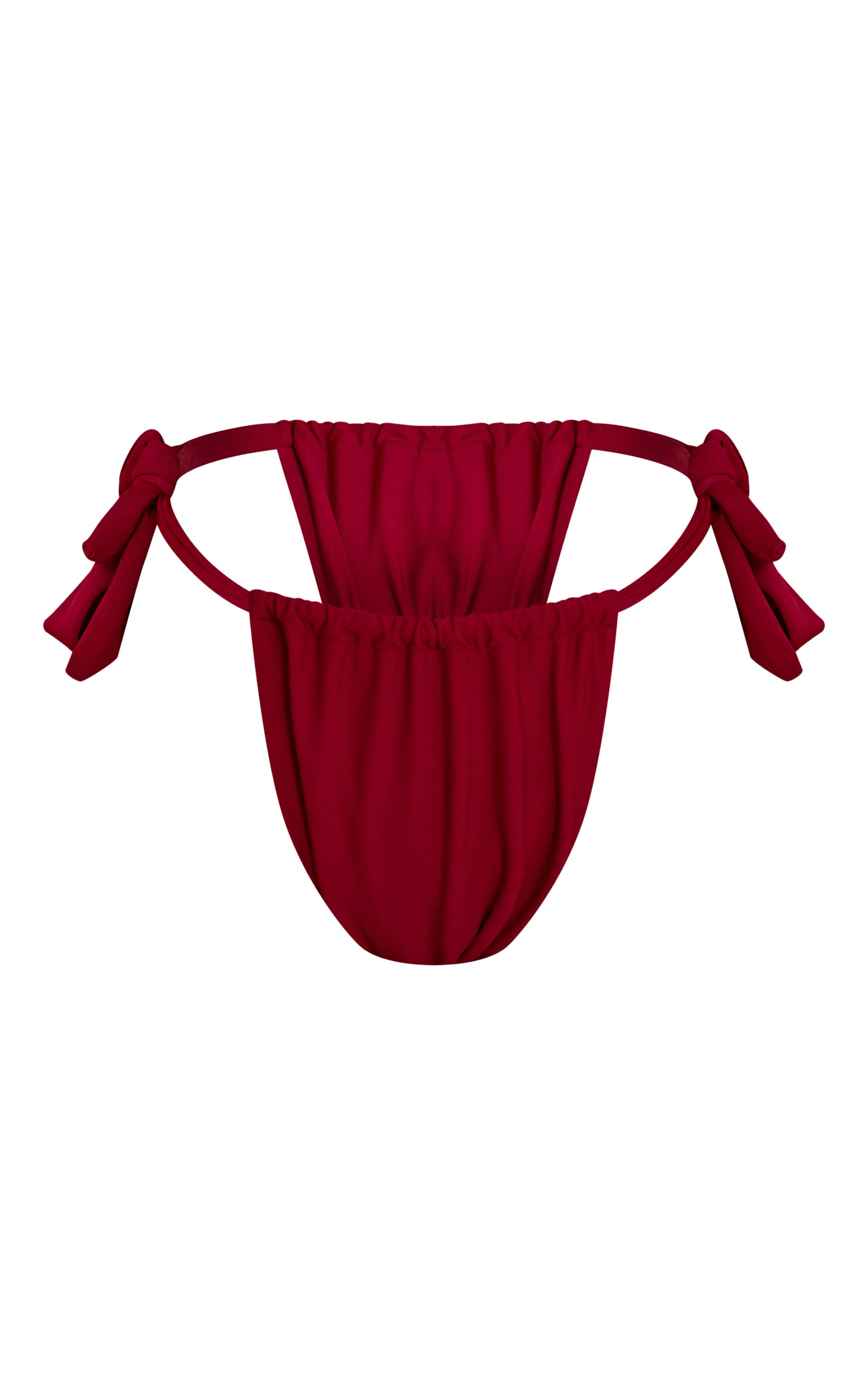 Magenta Bas De Bikini Avec Nœuds Sur Les Côtés