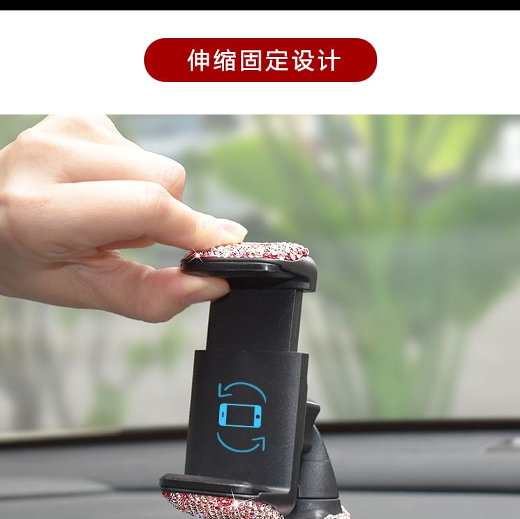 Worthbuy - Auto Dashboard telefoonhouder met strass steentjes (verschillende ontwerpen)