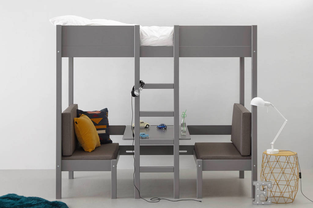 Een mooi, stoer en stevig bed..!!!hoogslaper met zitje Charlie (90x200 cm)