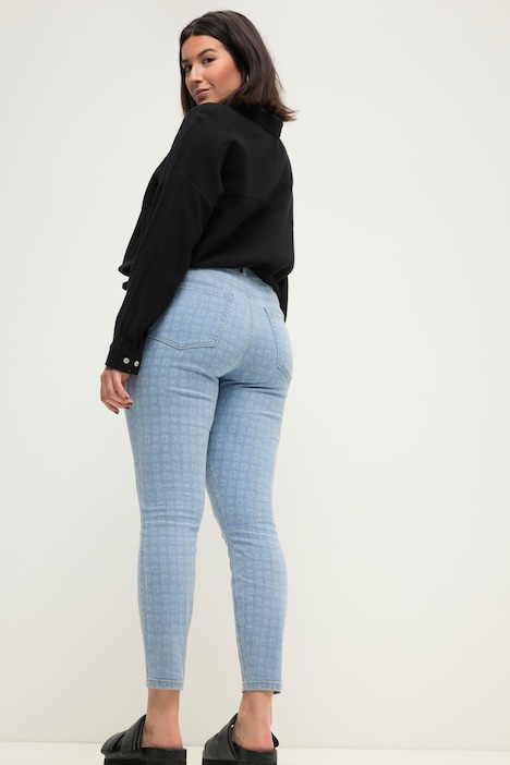 Skinny Jeans, 5-Pocket, Alloverprint