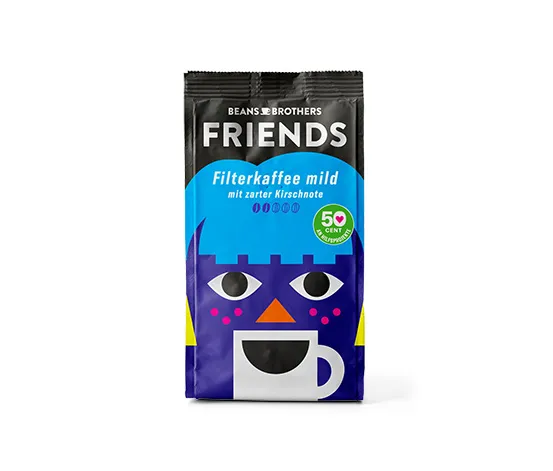 BEANS BROTHERS FRIENDS Filterkaffee Mild - 250 g Gemahlen