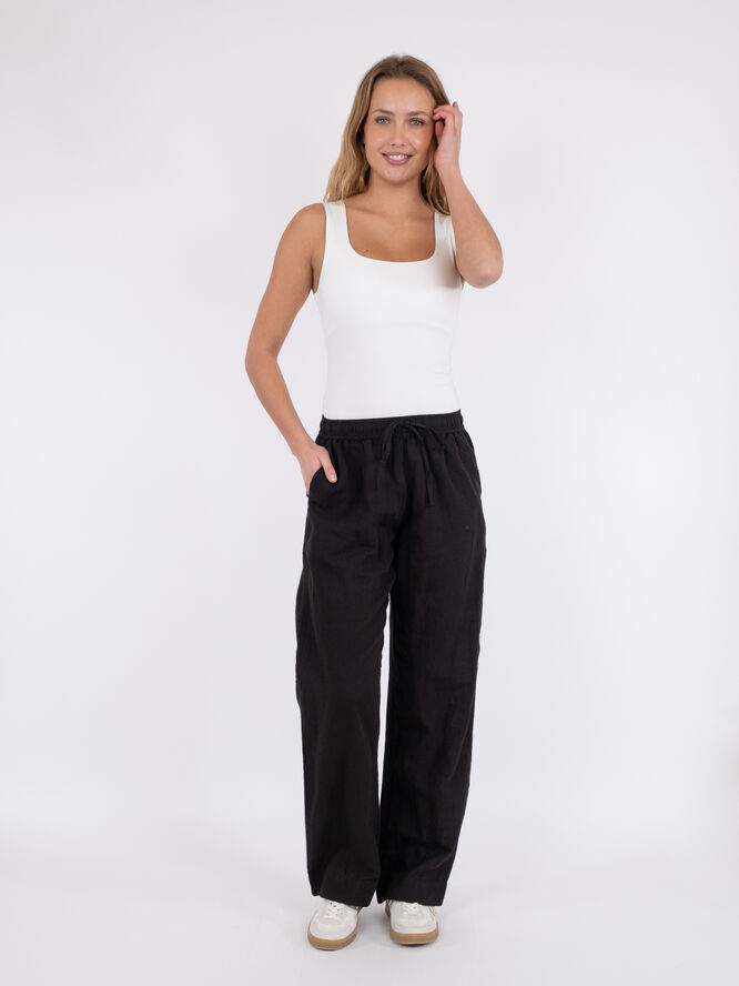 Neo Noir Sonar Linen Pants Black