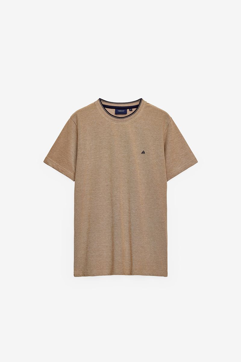 T-SHIRT EM PIQUET EFEITO OXFORD