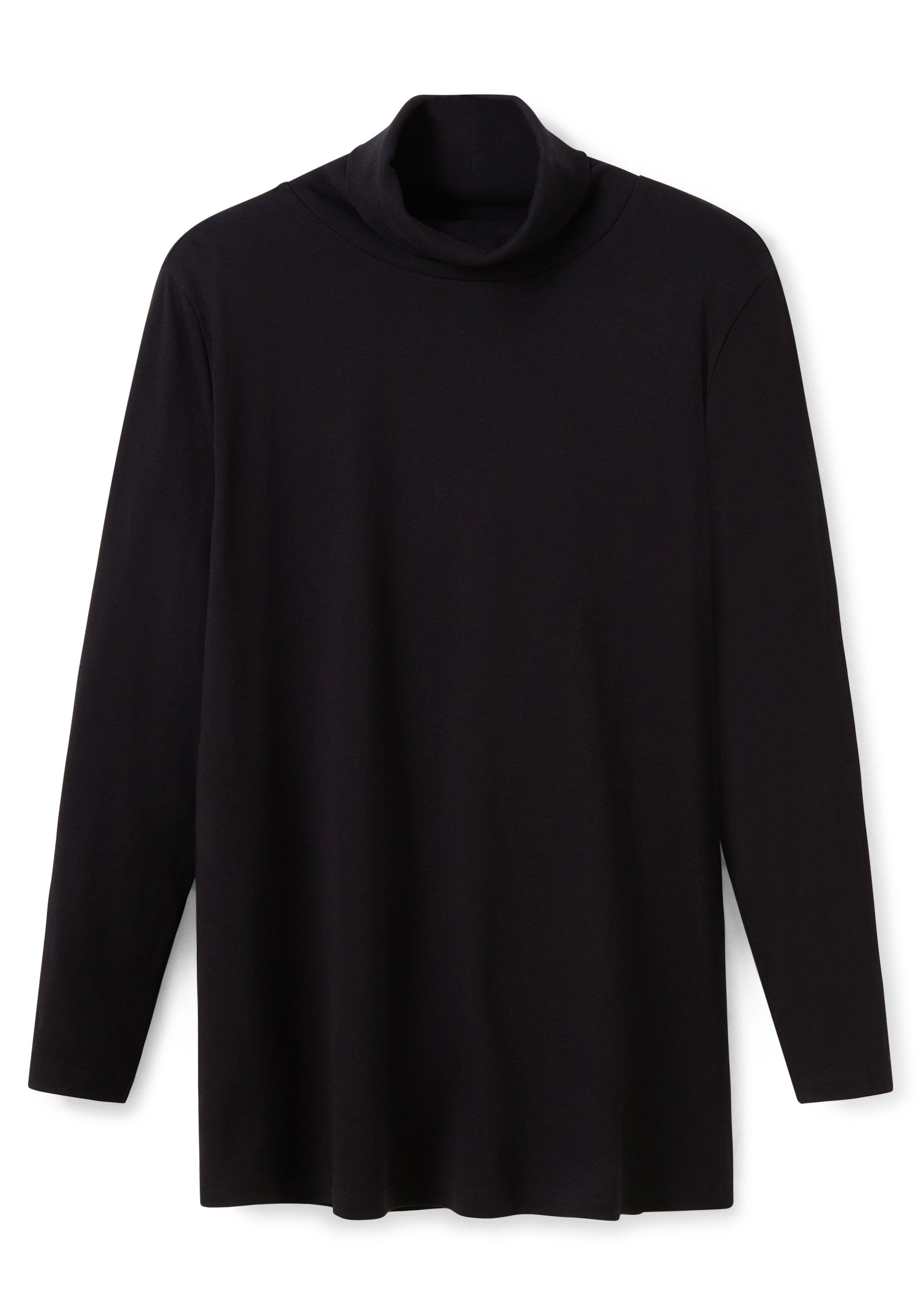 Langarmshirt mit Rollkragen, in A-Linie
