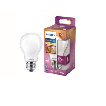 Philips LED peer E27 60W mat warmglow dimbaar