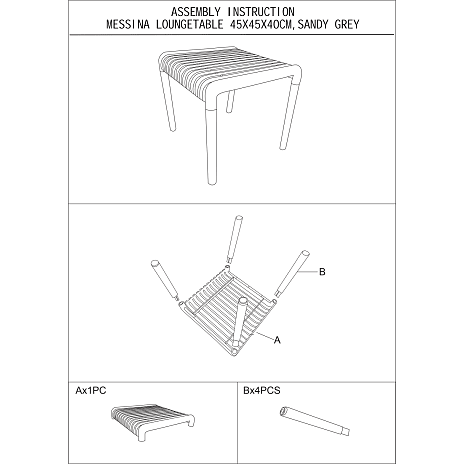 Messina loungebord - sandy grey