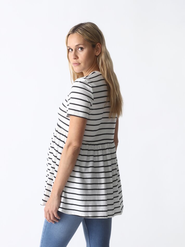 Camiseta de maternidade estampada - Azul/Branco