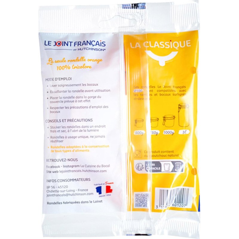 Joint rondelle pour bocaux Ø 100 mm La classique Le Joint Français - Sachet de 10