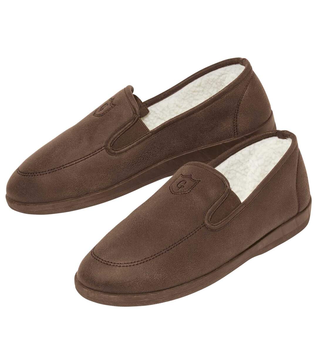 Chaussons Élastiqués en Suédine Fourrés Sherpa