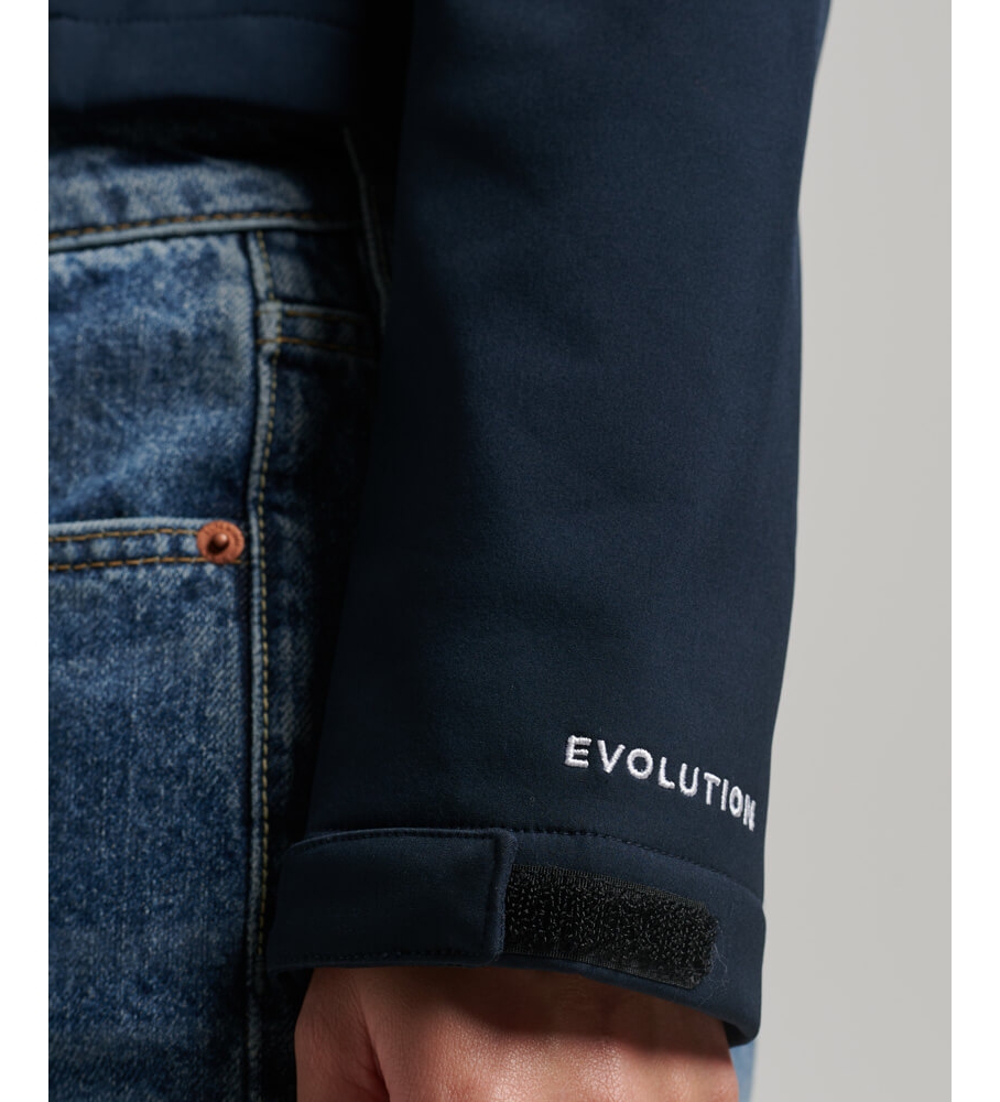 Jaqueta Softshell Superdry Code Trekker Azul Marinho com Capuz