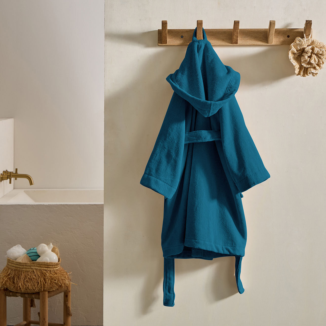 Soft by Perle de Coton Peignoir enfant à Capuche petrole