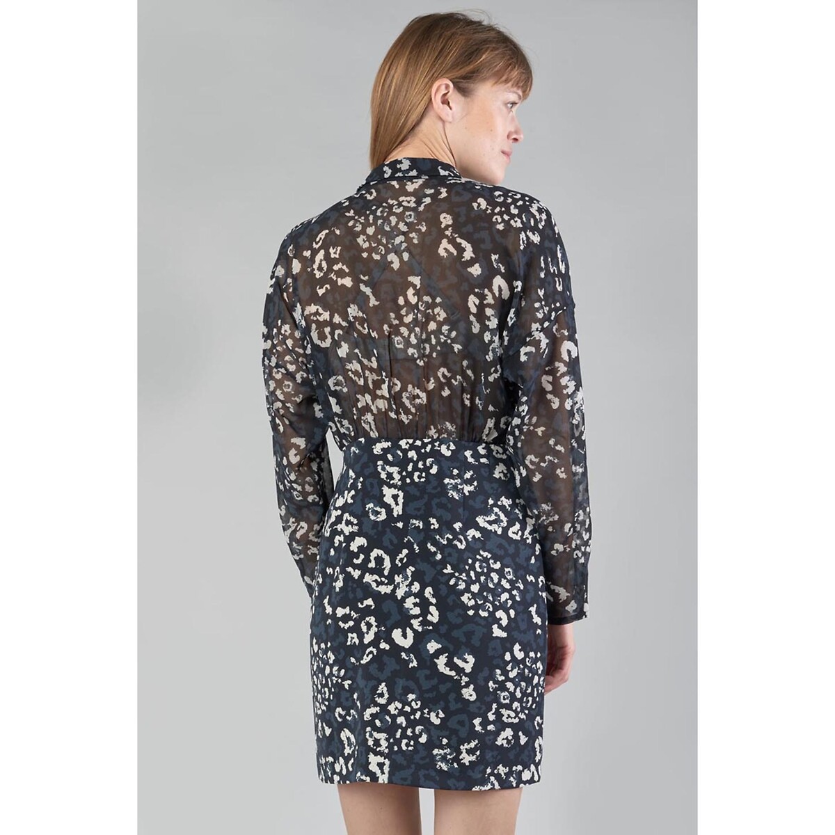 LE TEMPS DES CERISES<br>Vestido curto reto, mangas compridas