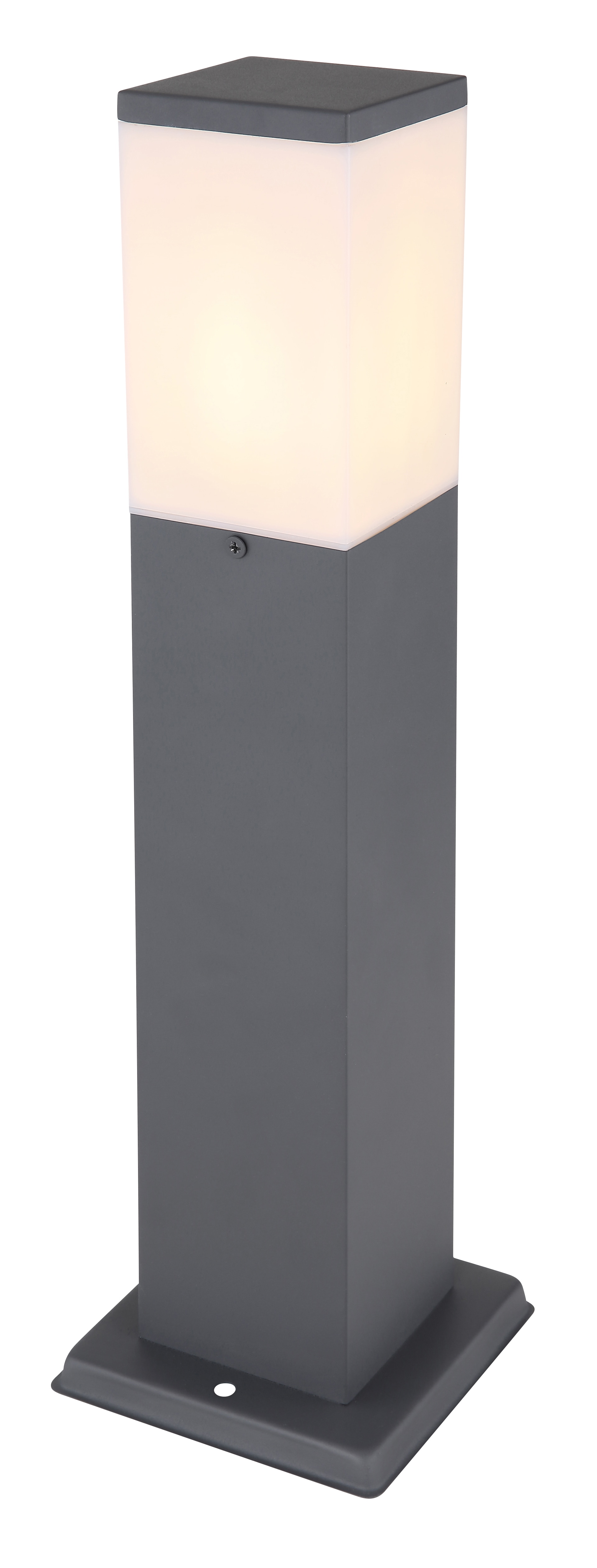 GLOBO LED Retrofit Sockelleuchte Herri Anthrazit /Opalweiß 12,4x12,4cm H45cm