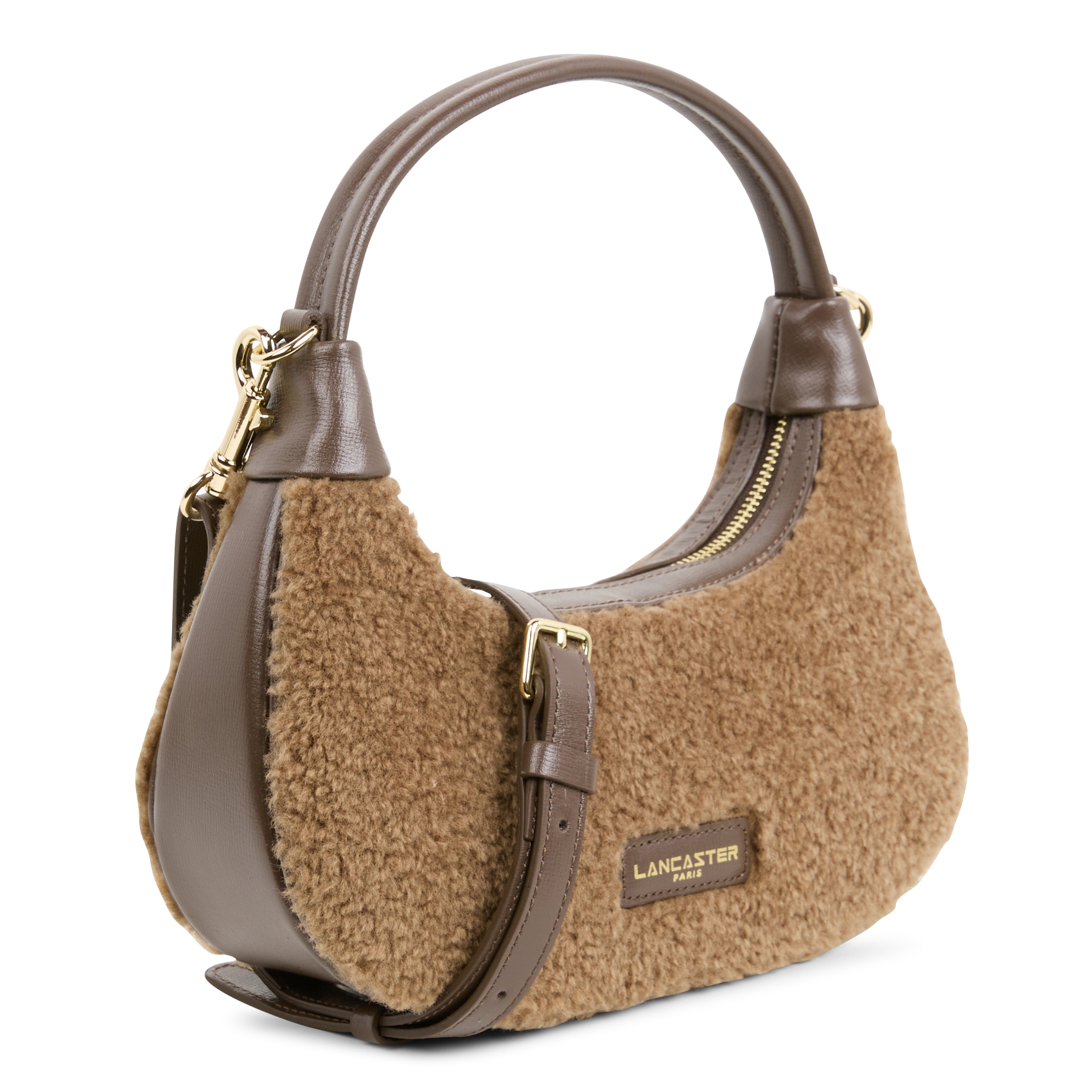 AURA POLAIRE - Sac porté épaule en fourrure synthétique | Marron