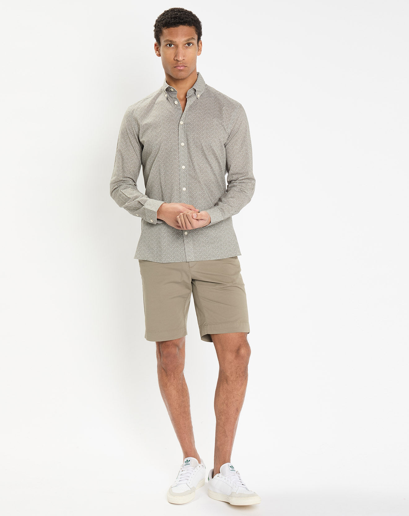 Hackett London Chemise Slim Fit à imprimé fantaisie kaki