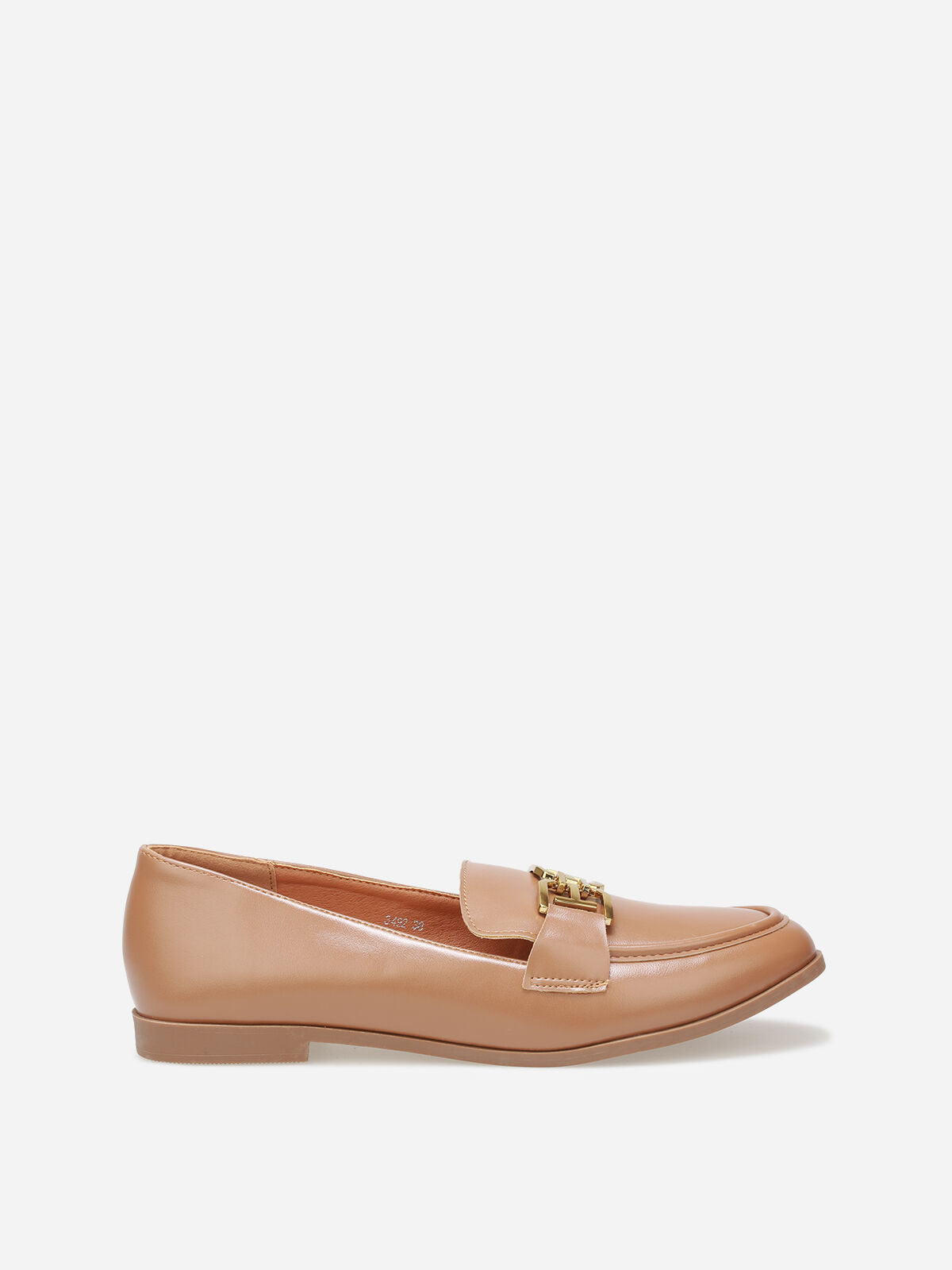 Mocassins classiques à boucle dorée- Camel
