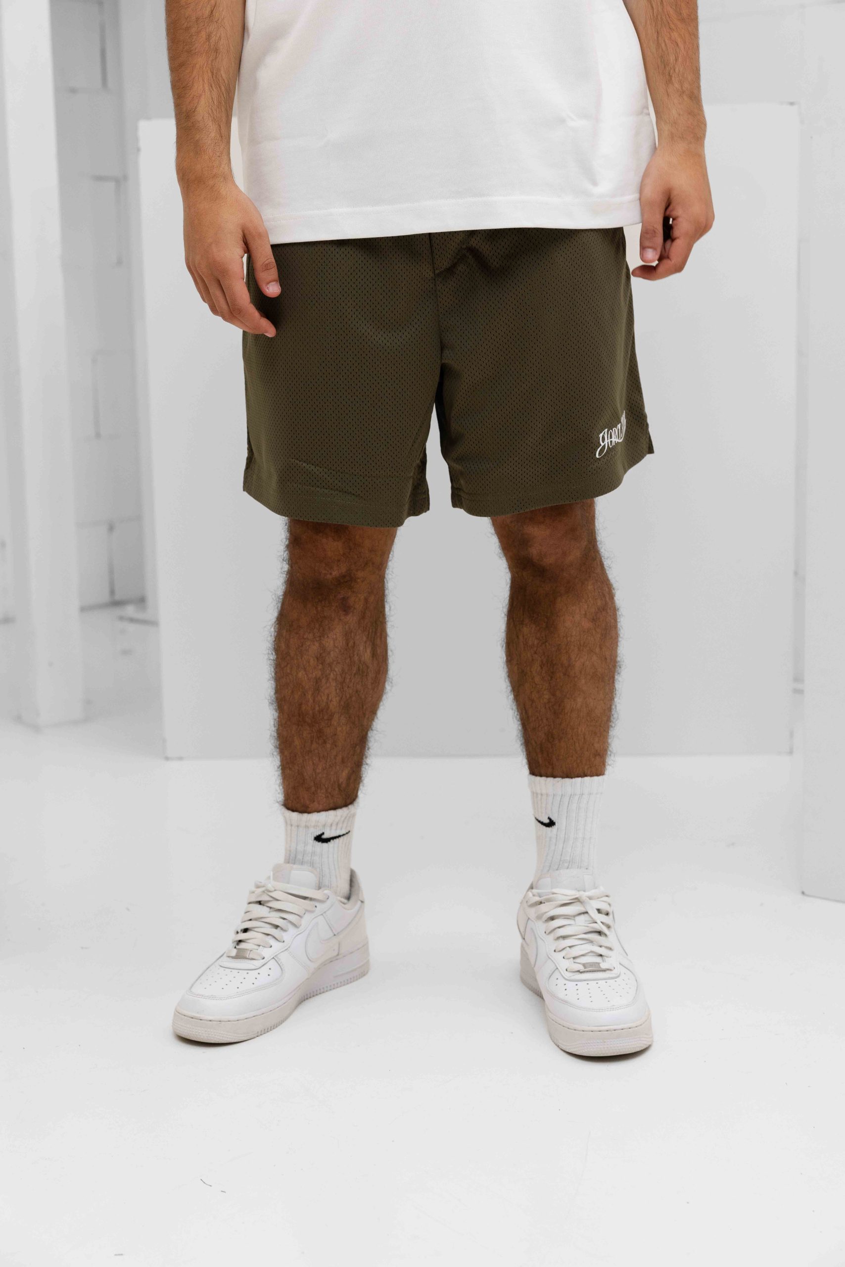 Jorcustom Script Mesh Loose Fit Zomerset Heren Wit/Groen
