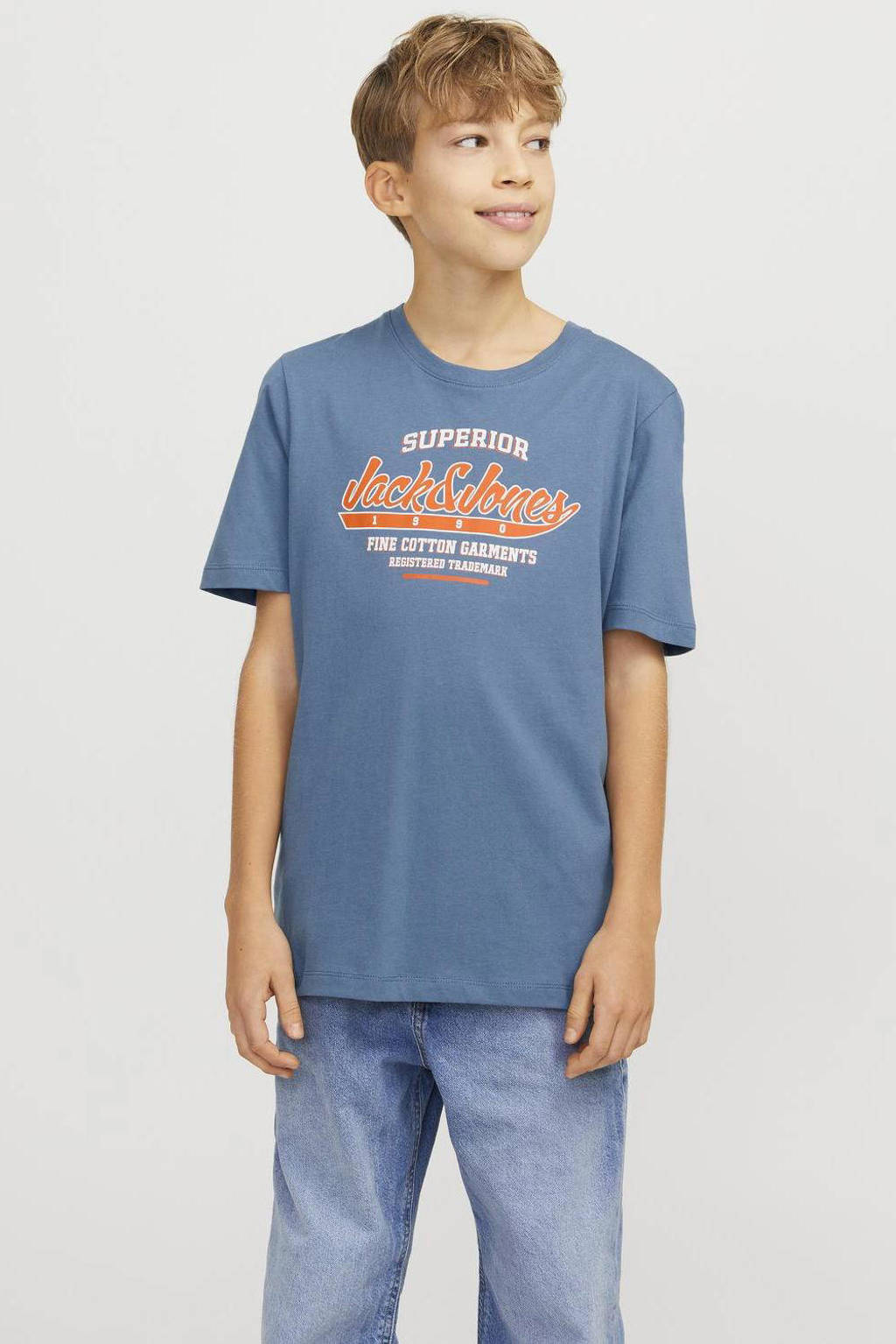 JACK & JONES T-shirt JJELOGO met logo blauw