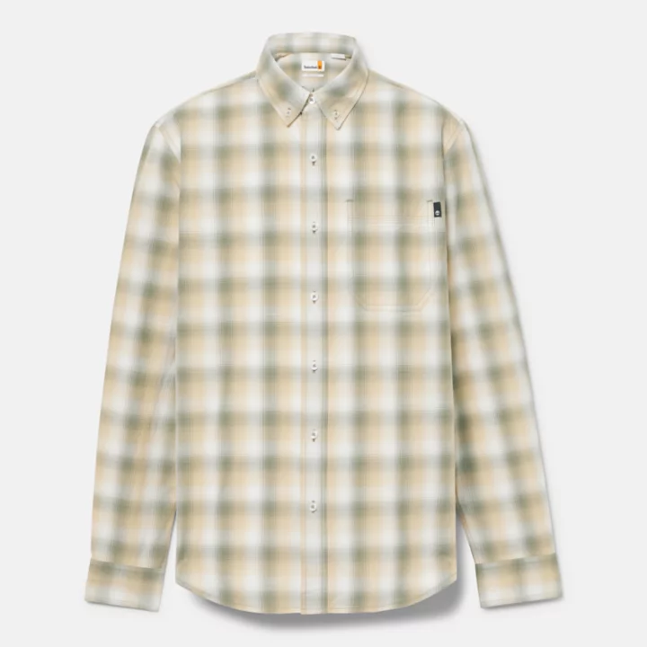 Chemise à carreaux pour homme en beige
