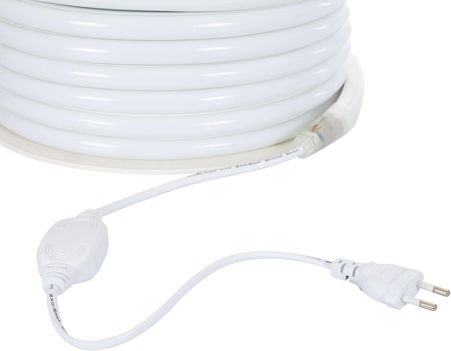 LEDKIA LIGHTING LED-Streifenrolle Neon Dimmbar 220V 50m Orange Halbrund 180° 7.5W/m Schnitt 100cm IP67 Orange