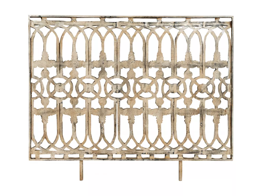 BISCOTTINI Rambarde - Fer Forgé Finition Antique - Clôture en Fer - Garde-Corps en Métal - Porte Décorative - Portail d'Entrée - 123x4x100cm
