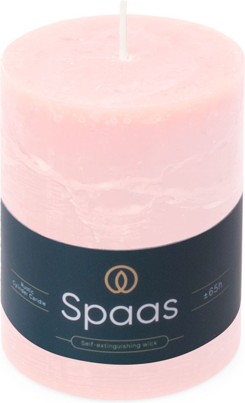 Spaas stompkaars Essential collection roze 65 uur D 8 H 11 cm