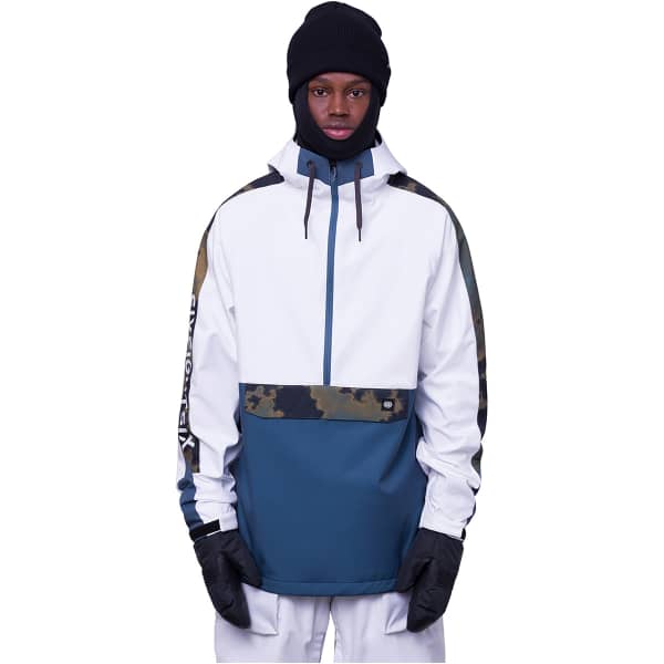 Veste snowboard 686 MNS WATERPROOF ANORAK WHITE COLORBLOCK