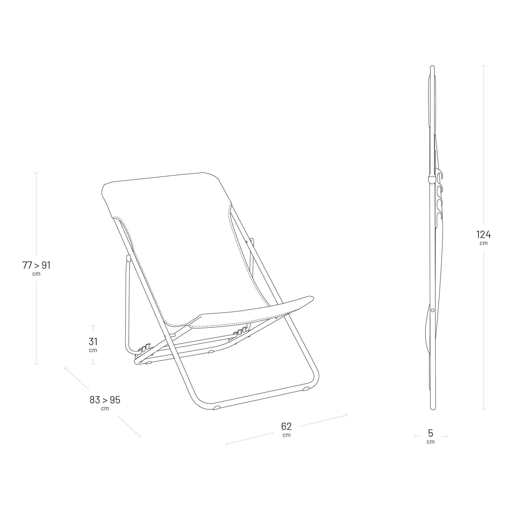 Mehrpositions-Klapp-Liegestuhl Helio XL Bat Netlight Grün Aloe