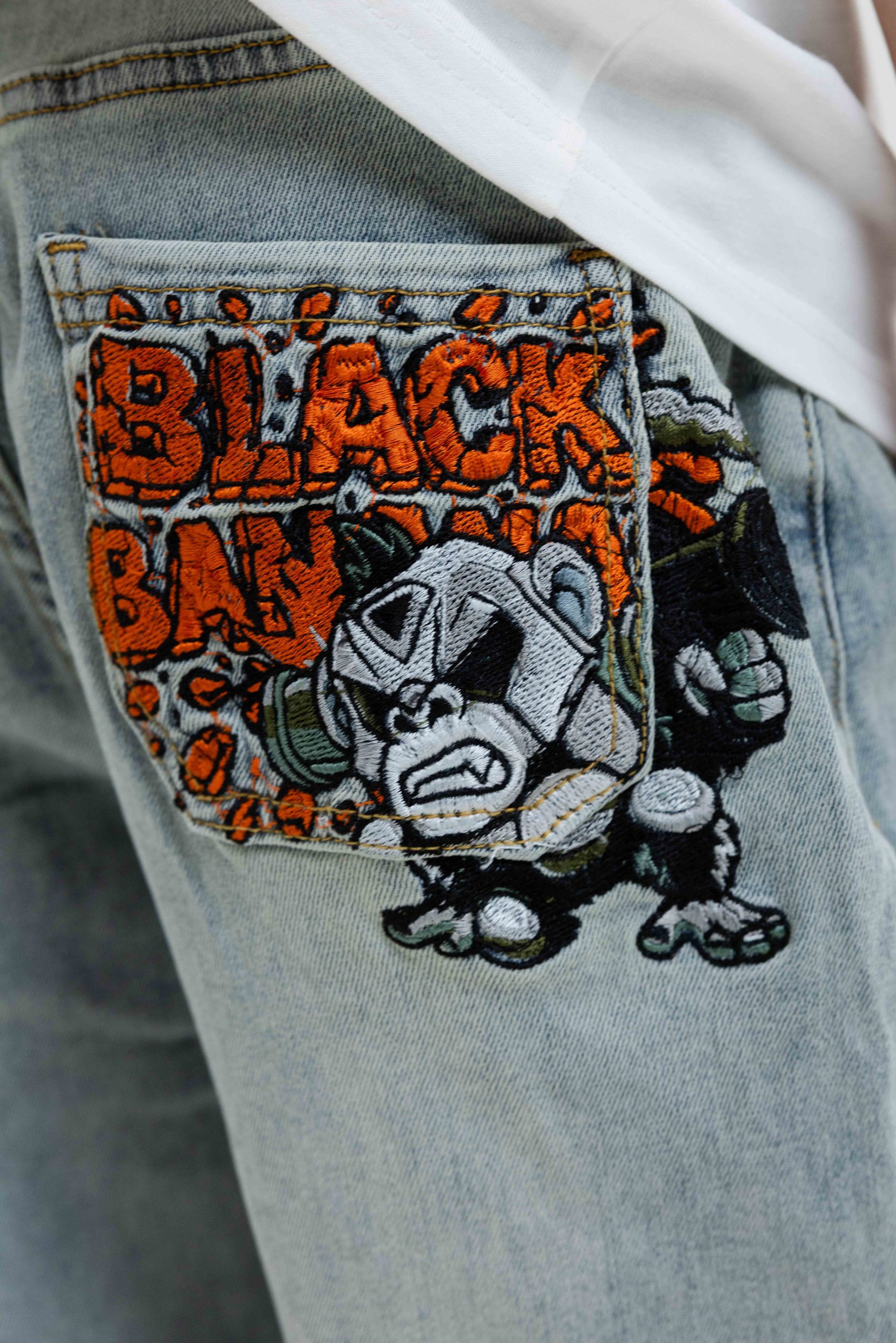 Black Bananas Explode Denim Jeans Kids Lichtblauw